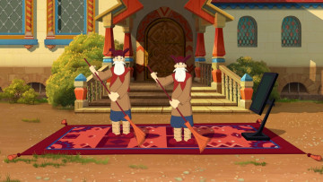 Картинка мультфильмы иван+царевич+и+серый+волк+3 дворник дедушка монитор ковер метла