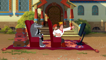 Картинка мультфильмы иван+царевич+и+серый+волк+3 волк парень девушка чемодан ковер