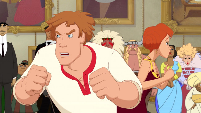 Обои картинки фото мультфильмы, иван царевич и серый волк 3, девушка, парень, люди, эмоции