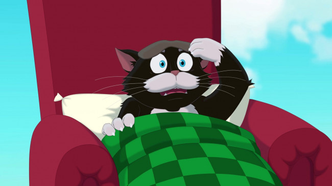 Обои картинки фото мультфильмы, иван царевич и серый волк 3, одеяло, кот