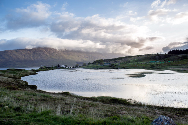 Обои картинки фото природа, реки, озера, облака, озеро, горы