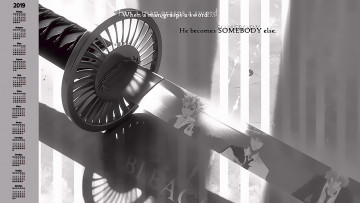 Картинка календари аниме оружие парень лицо