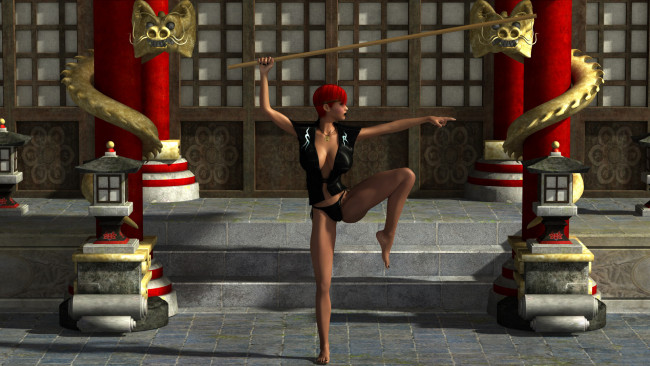 Обои картинки фото 3д графика, фантазия , fantasy, девушка, фон, поза