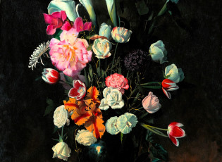 обоя рисованное, алексей антонов, цветы, букет, ваза