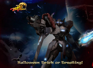 обоя видео игры, zero online, робот, оружие, ночь, летучая, мышь