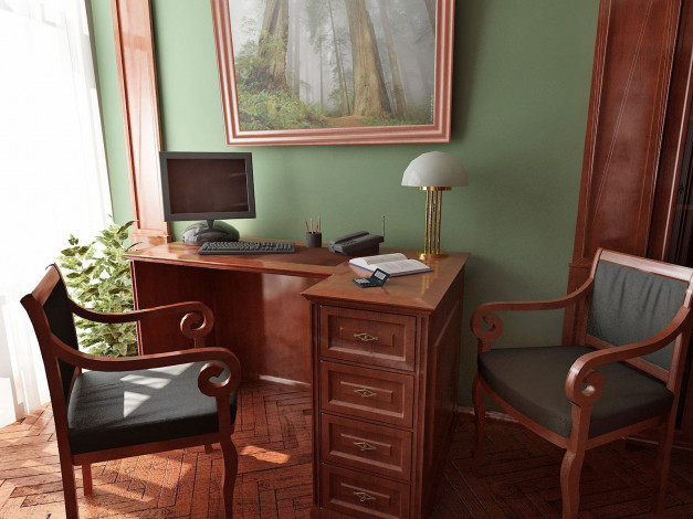 Обои картинки фото интерьер, кабинет, библиотека, офис