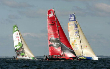 обоя кругосветка, спорт, парусный, яхты, океан, люди, паруса