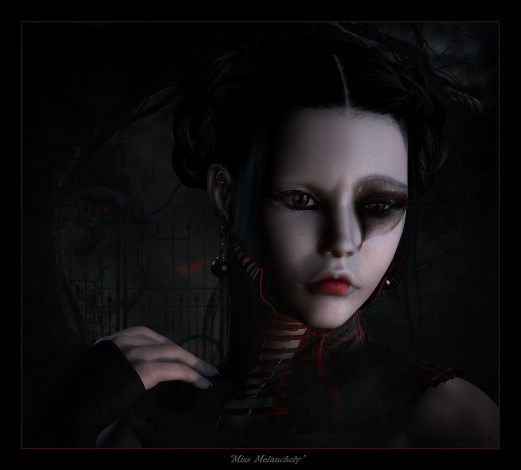 Обои картинки фото 3д, графика, fantasy, фантазия, miss, melancholy