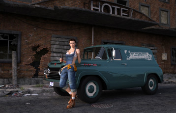 Картинка автомобили 3д девушка автомобиль