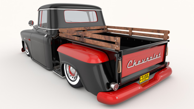 Обои картинки фото автомобили, 3д, 3100, pickup, 1955, chevrolet
