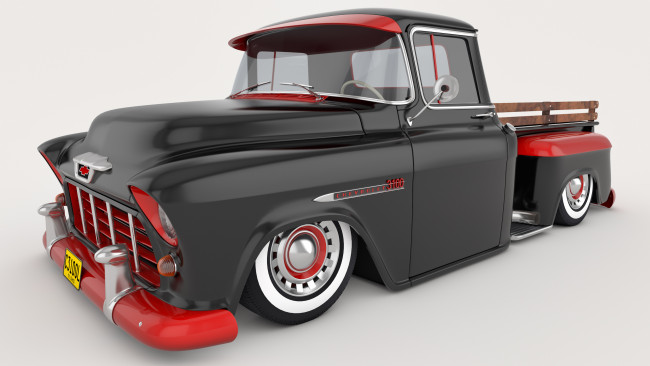 Обои картинки фото автомобили, 3д, chevrolet, 1955, 3100, pickup