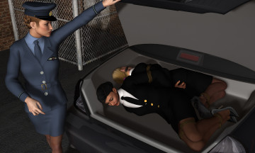 Картинка stewardesses 3д+графика фантазия+ fantasy взгляд девушки