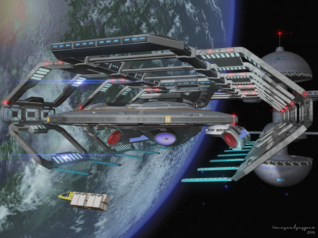 Обои картинки фото космос, арт, вселенная, звезды, космический, корабль