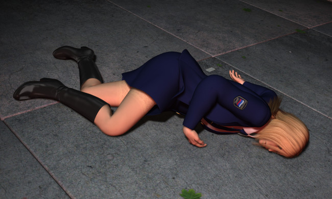 Обои картинки фото 3д графика, фантазия , fantasy, девушка, блондинка, ранения, лежит, пол, фон