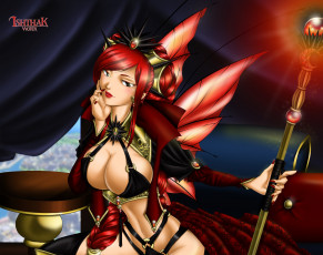 Картинка аниме животные +существа фон взгляд девушка