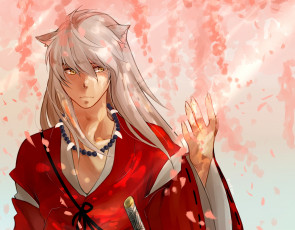 Картинка аниме inuyasha инуяша парень полу-демон арт