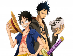 Картинка аниме one+piece шляпа большой куш парни арт