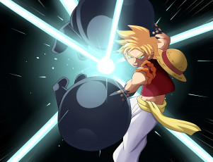 Картинка аниме оружие +техника +технологии шляпа парень арт