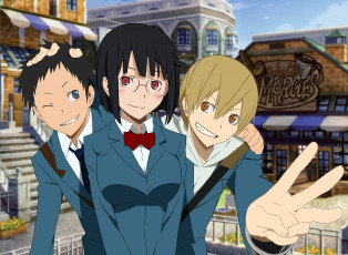 Картинка аниме durarara дюрарара девушка парни арт