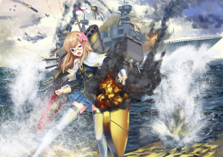 Картинка аниме оружие +техника +технологии девушка арт ccjn