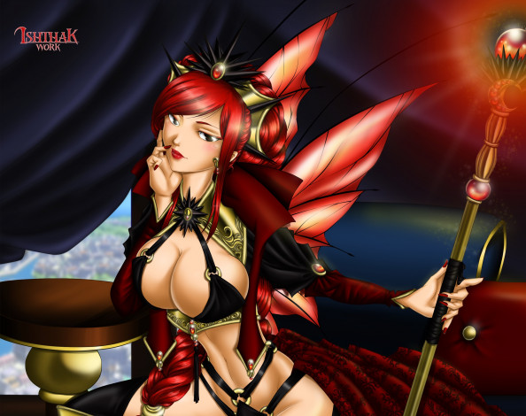 Обои картинки фото аниме, животные,  существа, фон, взгляд, девушка