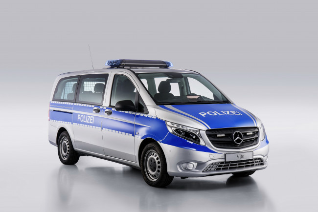 Обои картинки фото автомобили, полиция, cdi, vito, 119, mercedes-benz, 2015г, w447, polizei