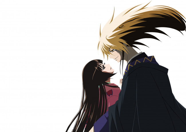 Обои картинки фото аниме, nurarihyon no mago, пара, девушка, парень, арт