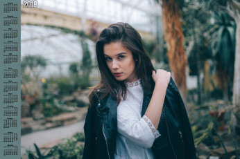 Картинка календари девушки взгляд 2018 растения