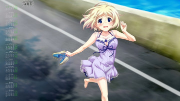 Картинка календари аниме взгляд девушка 2018 эмоции бег