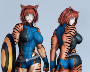 Картинка 3д+графика существа+ creatures фон взгляд девушки