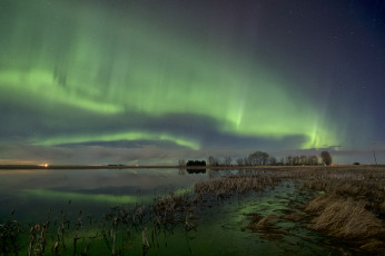 Картинка природа северное+сияние простор