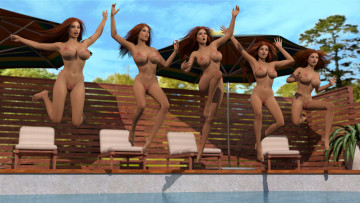 Картинка 3д+графика люди+ people фон взгляд девушки