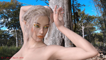 Картинка 3д+графика портрет+ portraits девушка взгляд фон