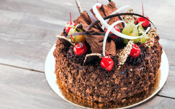 Картинка еда торты торт вишни