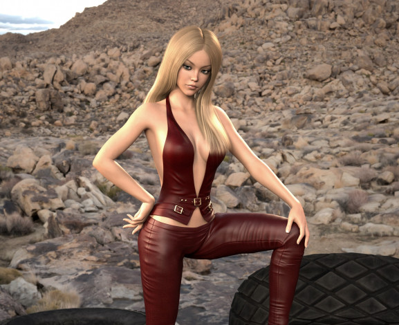 Обои картинки фото 3д графика, люди , people, девушка, взгляд, фон