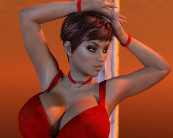 Обои картинки фото 3д графика, портрет , portraits, фон, взгляд, девушка