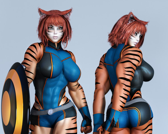 Обои картинки фото 3д графика, существа , creatures, фон, взгляд, девушки