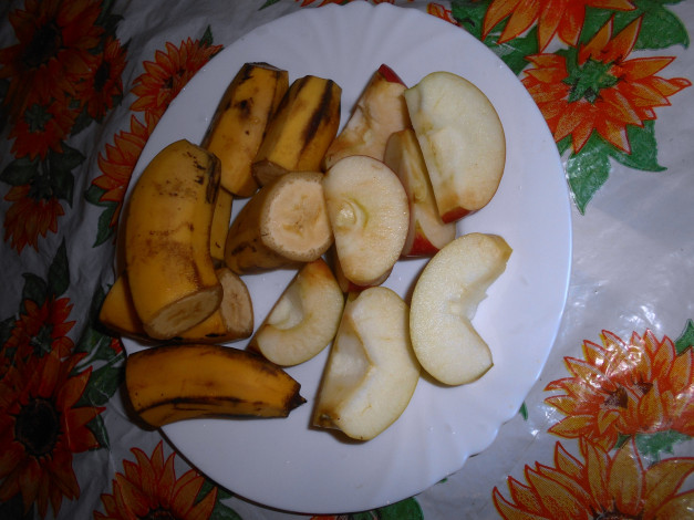 Обои картинки фото еда, бананы, яблоки