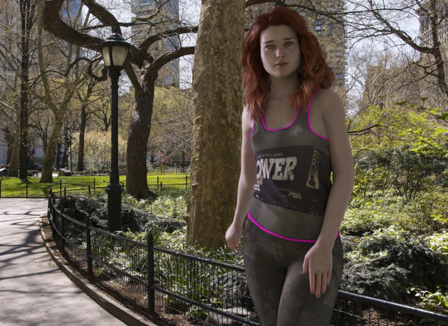 Обои картинки фото 3д графика, люди , people, девушка, взгляд, фон