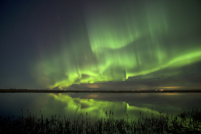 Обои картинки фото природа, северное сияние, простор