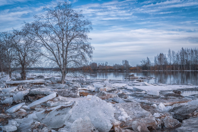 Обои картинки фото природа, зима, простор