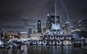 Картинка buckingham+fountain города чикаго+ сша buckingham fountain