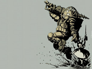 Картинка видео+игры bioshock киборг девочка