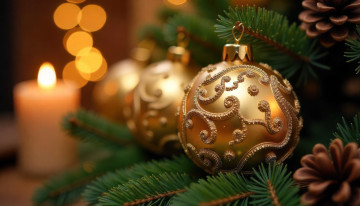 обоя праздничные, шары, новогодняя