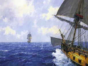 Картинка geoff hunt centurion closing with nuestra senora de cobadonga корабли рисованные