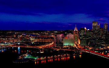 Картинка города огни ночного