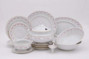 Картинка разное посуда столовые приборы кухонная утварь сервиз тарелочки чайник чашка фарфор