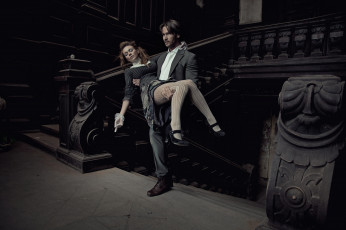 Картинка разное мужчина+женщина парень девушка ситуация лестница