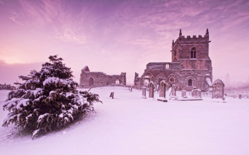 Картинка города исторические архитектурные памятники зима руины костел