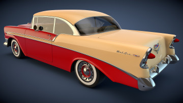 Картинка автомобили 3д 1956 chevrolet bel air coupe